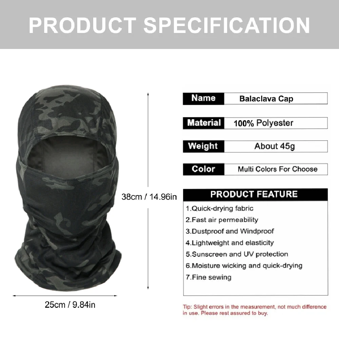 قبعة بالاكلافا مموهة، قناع وجه - مراجعة Outdoor Hunting Prints وسعره